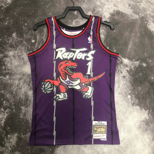 MN Heat Pressed Vintage Jersey: SW Raptors 99 Season Purple No.1 McGrady