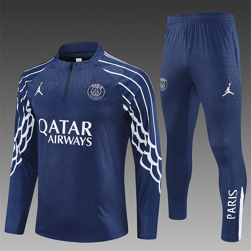 /26 Jordan PSG Royal Blue [Champions League Edition] Half Pull Training Suit (Adults&amp;Kids)7