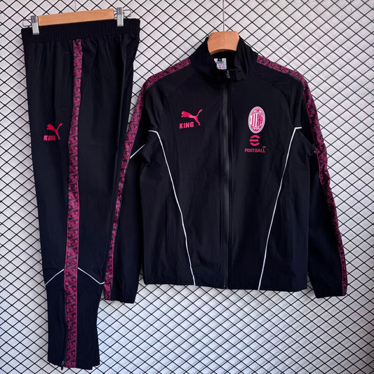 2025/26 AC Milan Black Windbreaker Set S-XXL