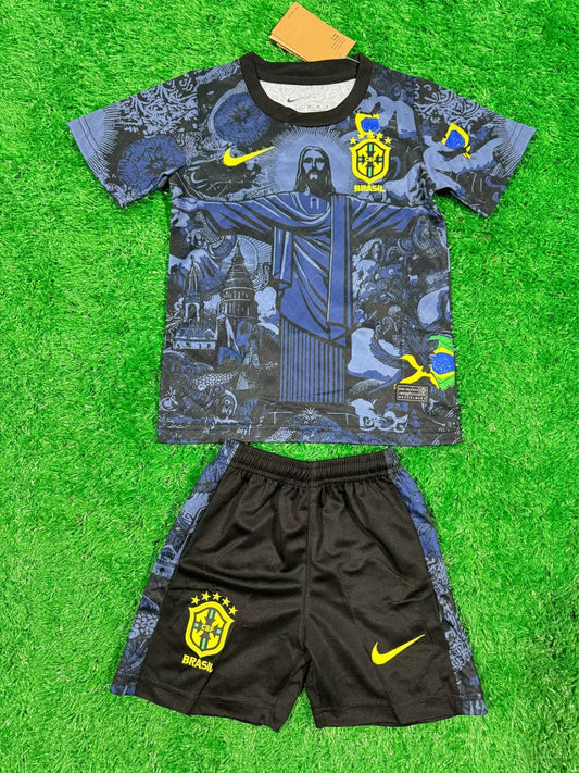 24/25 Kids Brazil Jesus Blue Black Size 16~28