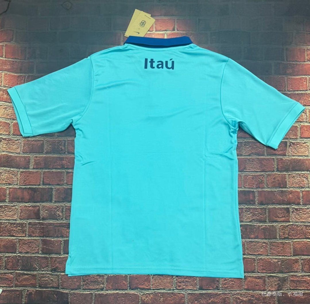 /27 Brazil Polo T-shirt Blue Yupoo Soccer Jerseys S-XXL2