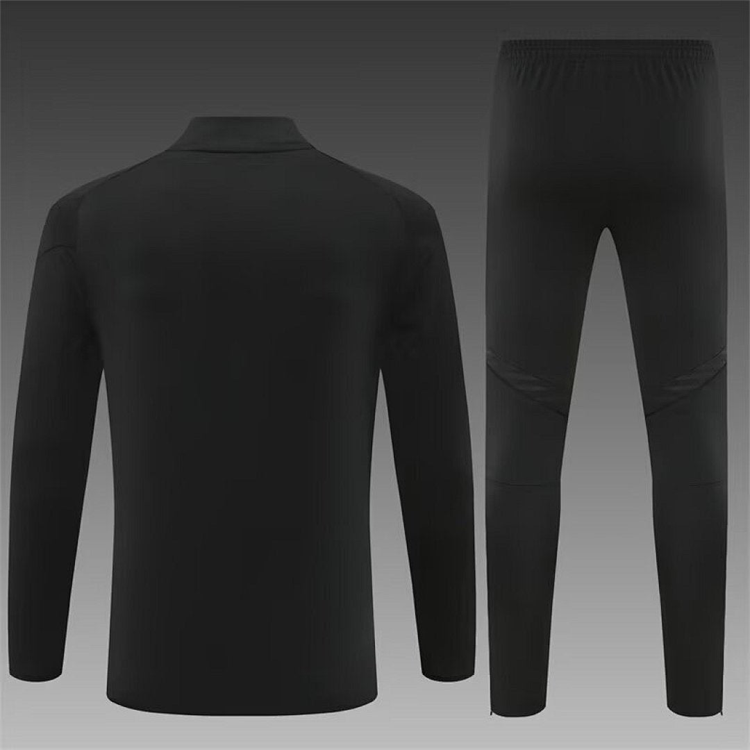 /26 Real Madrid Black Orange Half Pull Training Suit S-XXL7