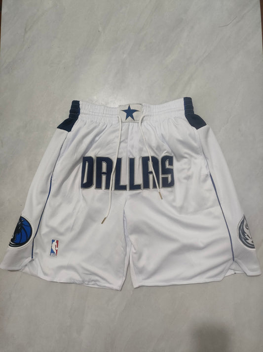 NBA Mavericks White Regular Pocket Shorts