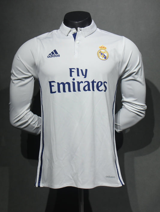 Retro 2016/17 Real Madrid Home Long Sleeve Player Edition S-3XL
