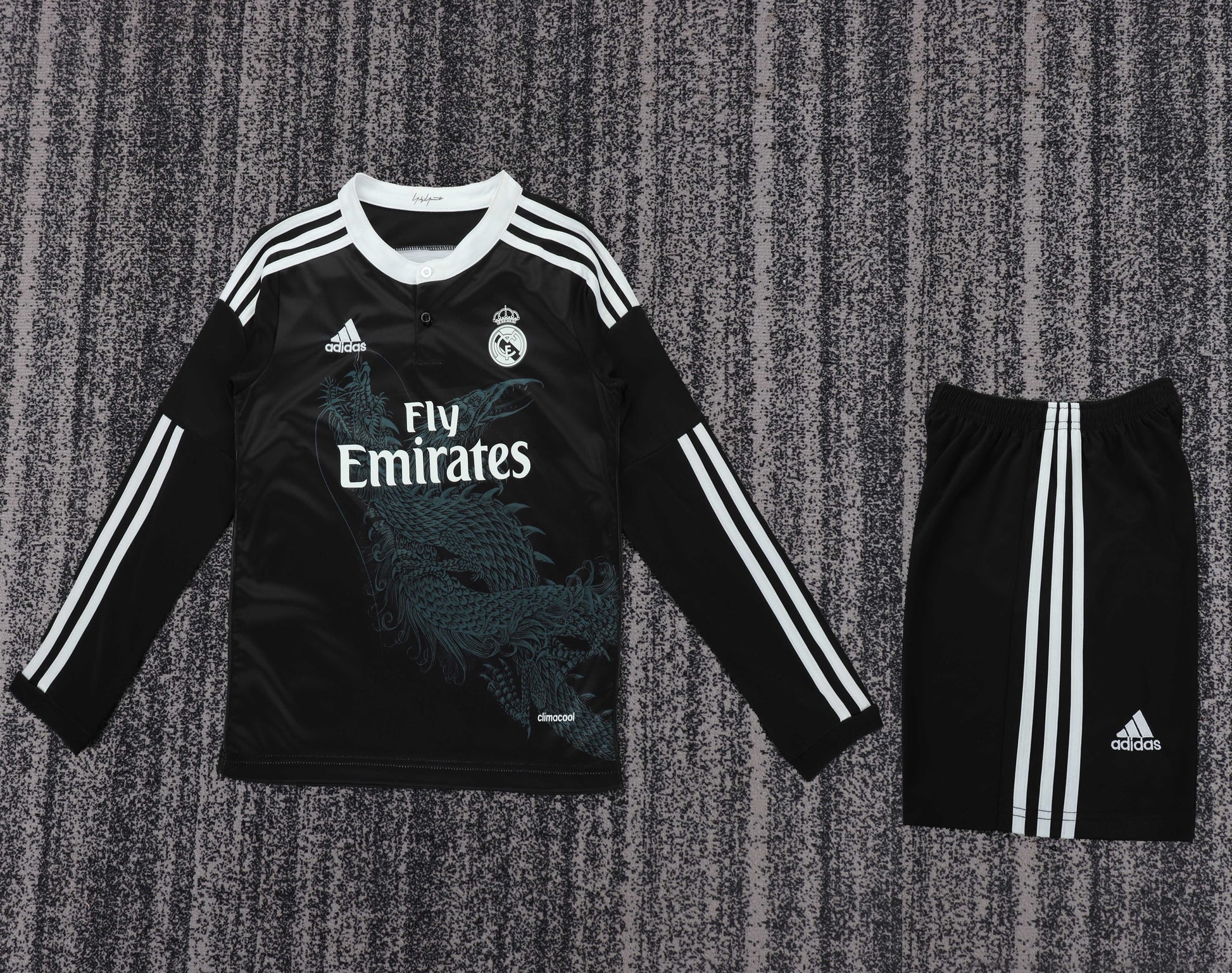 Retro Kids 2014/15 Real Madrid Second away Long sleeved Football Jersey&amp;Size16-28