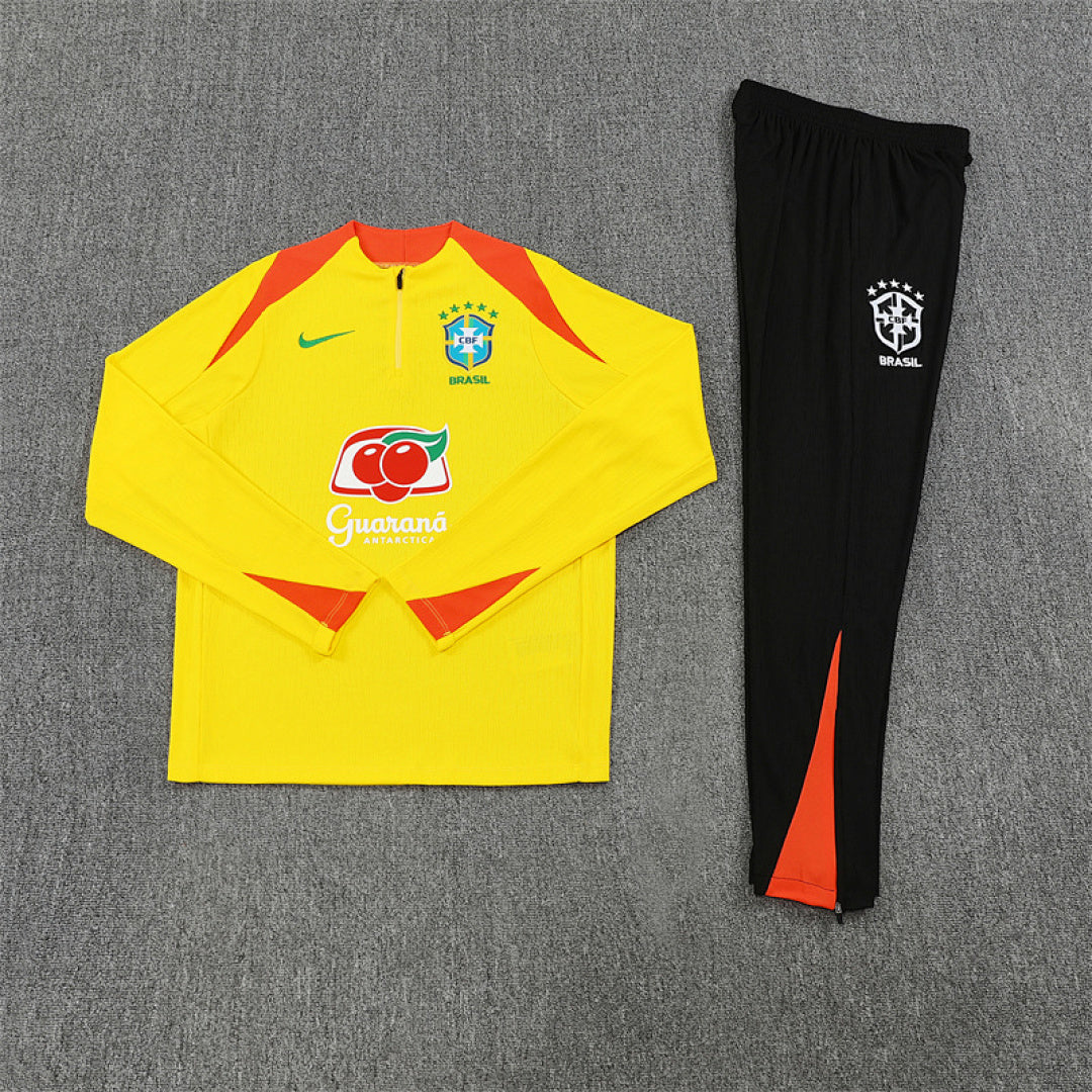 /26 Brazil Yellow Half Pull Training Suit (Adults&amp;Kids)8
