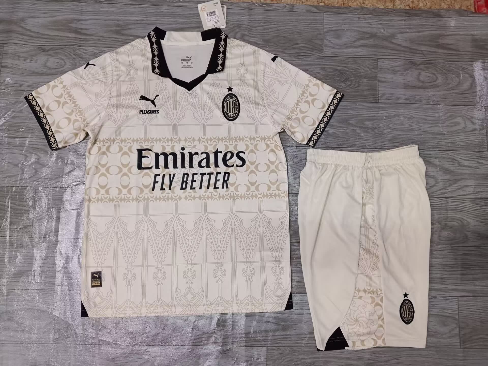23/24 AC co branded version of beige fourth away set