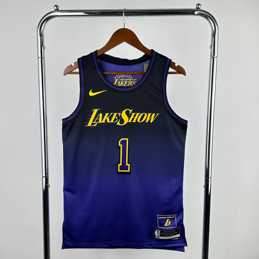25th season NBA Lakers City Edition 1 # Russell S-XXL