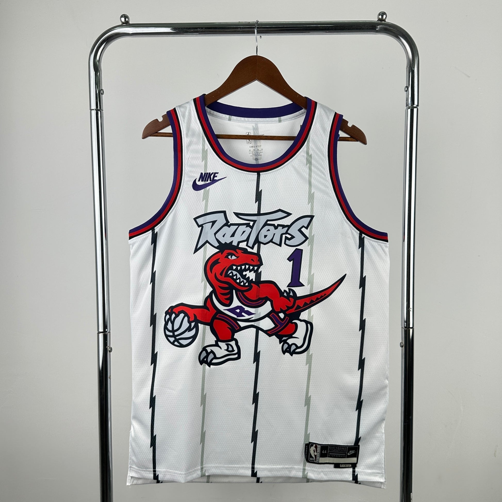 26th season Raptors retro white 1 # McGrady S-XXL