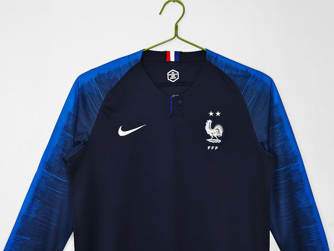 Retro 2018 World Cup Champions France Home Long-Sleeve Shirt S-XXL6