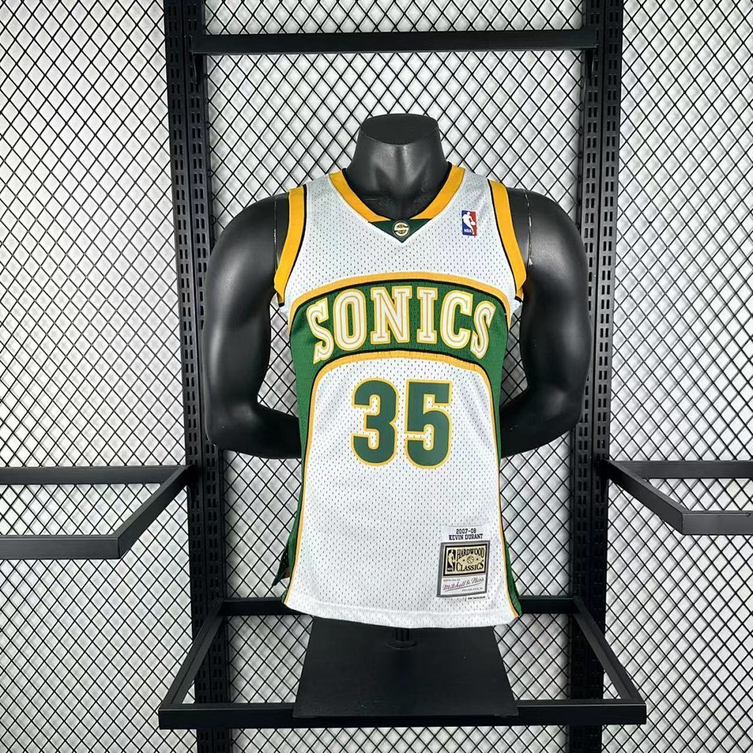 MN retro hot press jersey SW: Heat SuperSonics 07/08 season white 35 # Durant NBA Jersey S-XXL7
