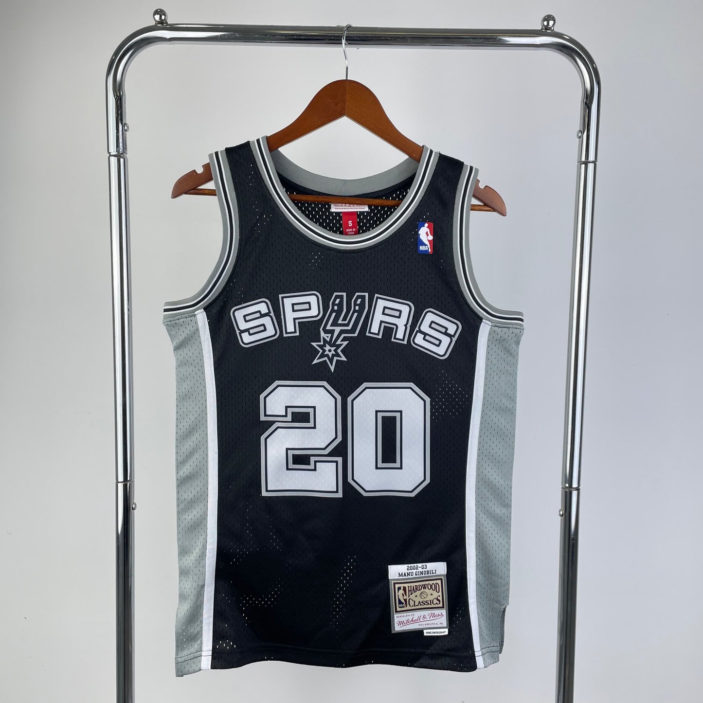 MN Heat Pressed Vintage Jersey: SW Spurs 2002/03 Black 20 Ginobili