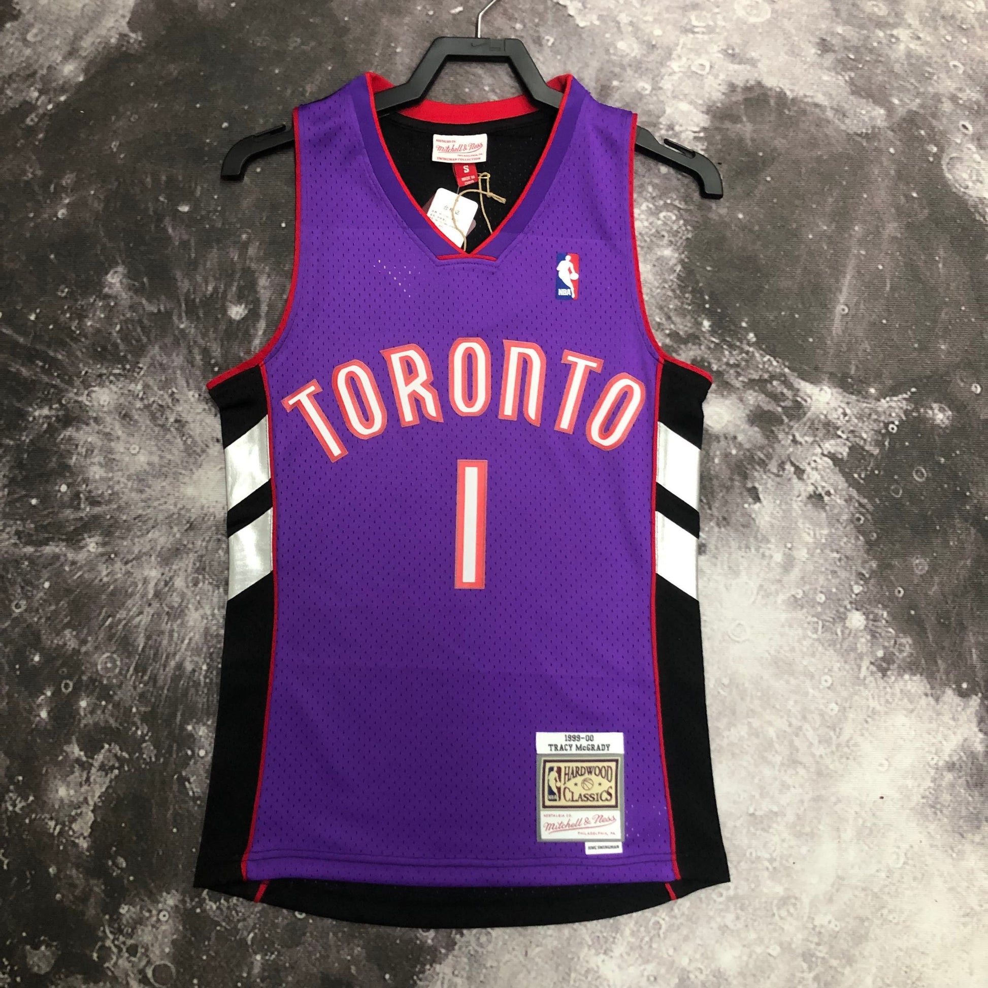 MN Heat Pressed Vintage Jersey: SW Raptors 00S Purple Black No.1 McGrady