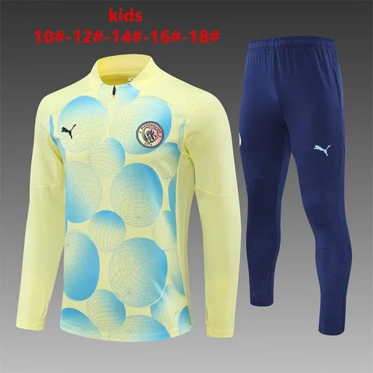 24/25 Kids # Manchester City Light Yellow [Camouflage] Size 10-18