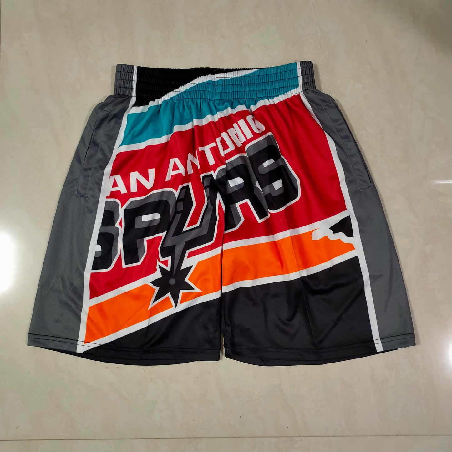 Spurs Black Mitchell&ness Pocket Shorts