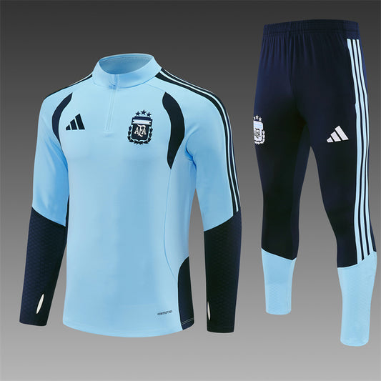 2026/27 Argentina Light Blue Half Pull Training Suit Yupoo Soccer Jerseys (Adults&amp;Kids)