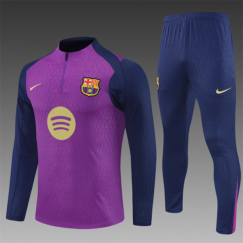 /26 Barcelona Purple Half Pull Training Suit (Adults&amp;Kids)8