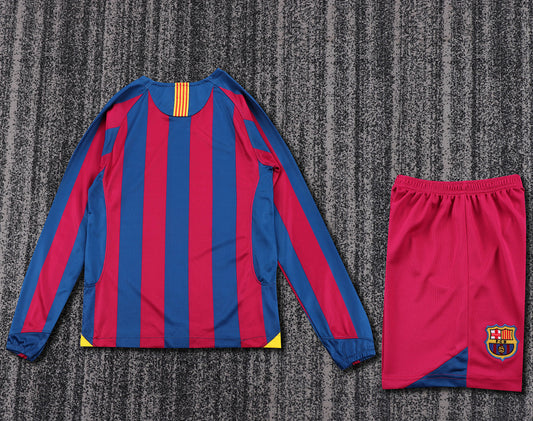 Retro Kids 2005/06 Barcelona home long sleeved&amp;Size16-285
