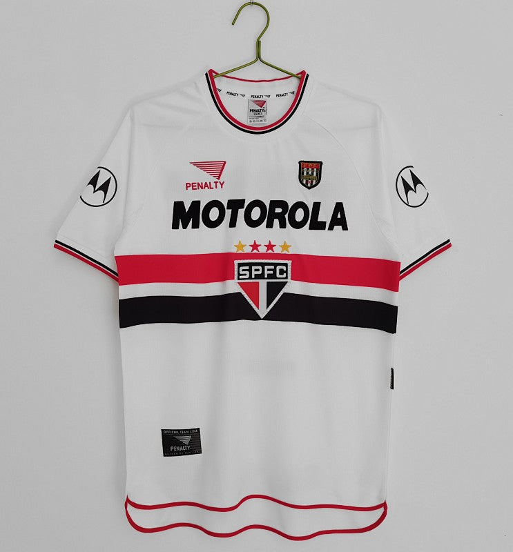 Retro 2000 Sao Paulo home round neck football jersey S-XXL7