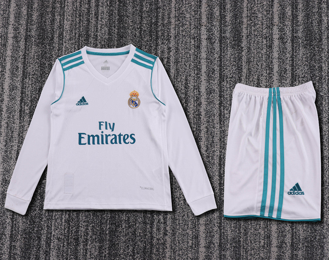 Retro Kids 2017/18 Real Madrid home long sleeved&amp;Size16~286
