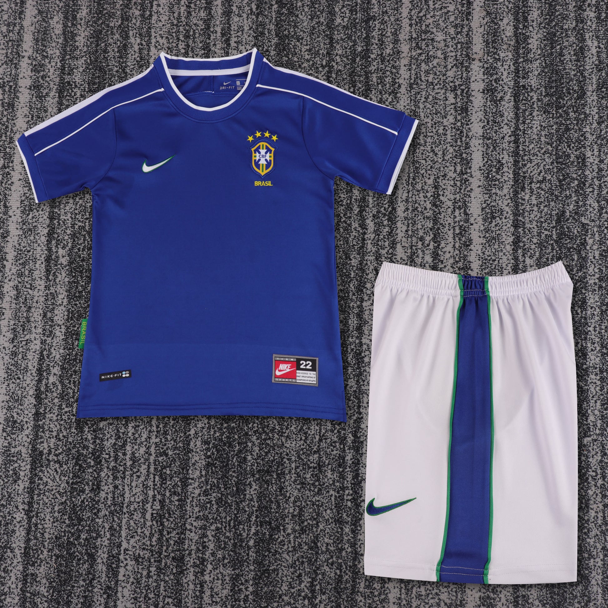 Retro Kids 1998 Brazil away Size: 16-28