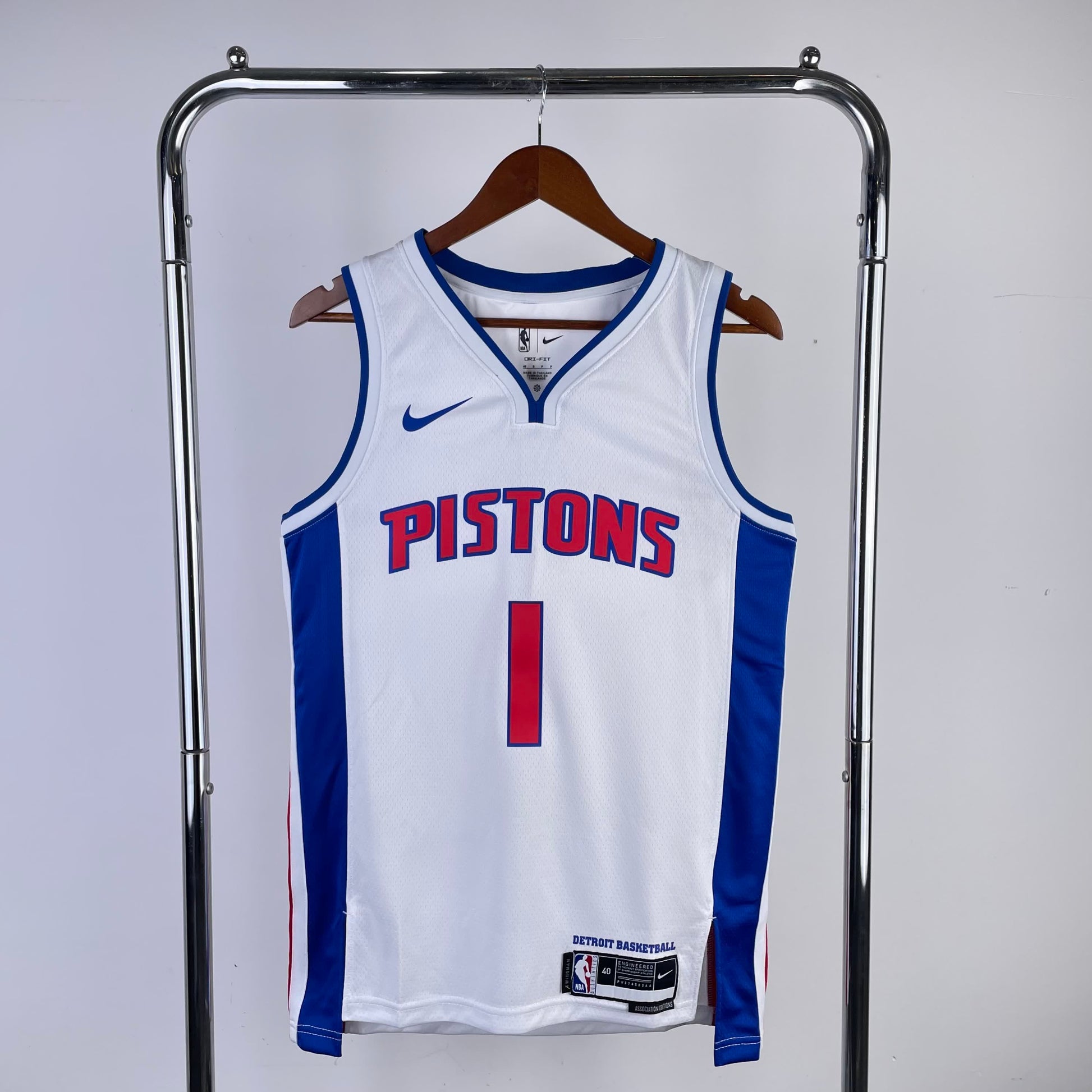 23 Season Pistons White 1 # Everson