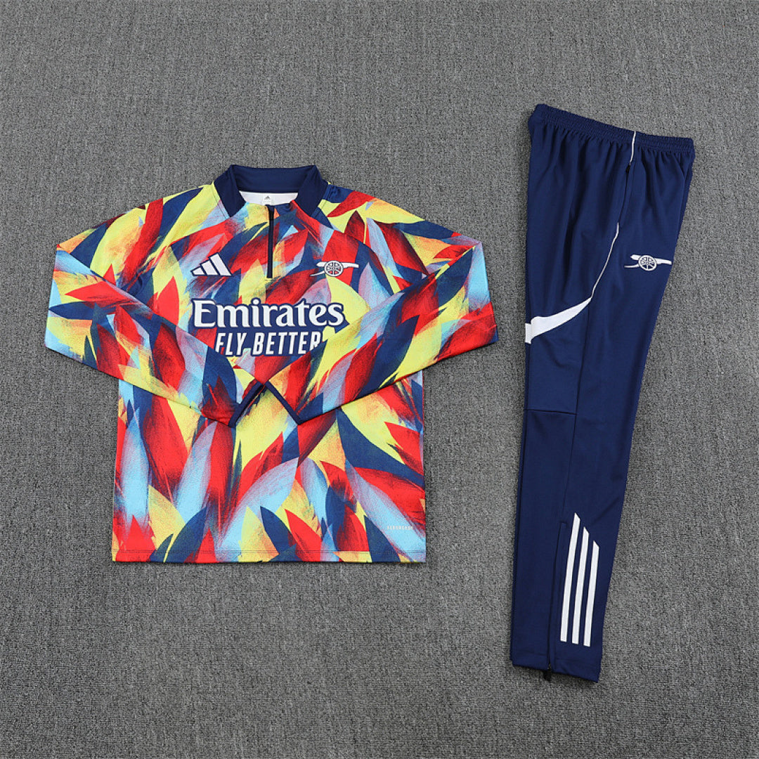 /26 Arsenal Yellow Red Half Pull Training Suit (Adults&amp;Kids)8