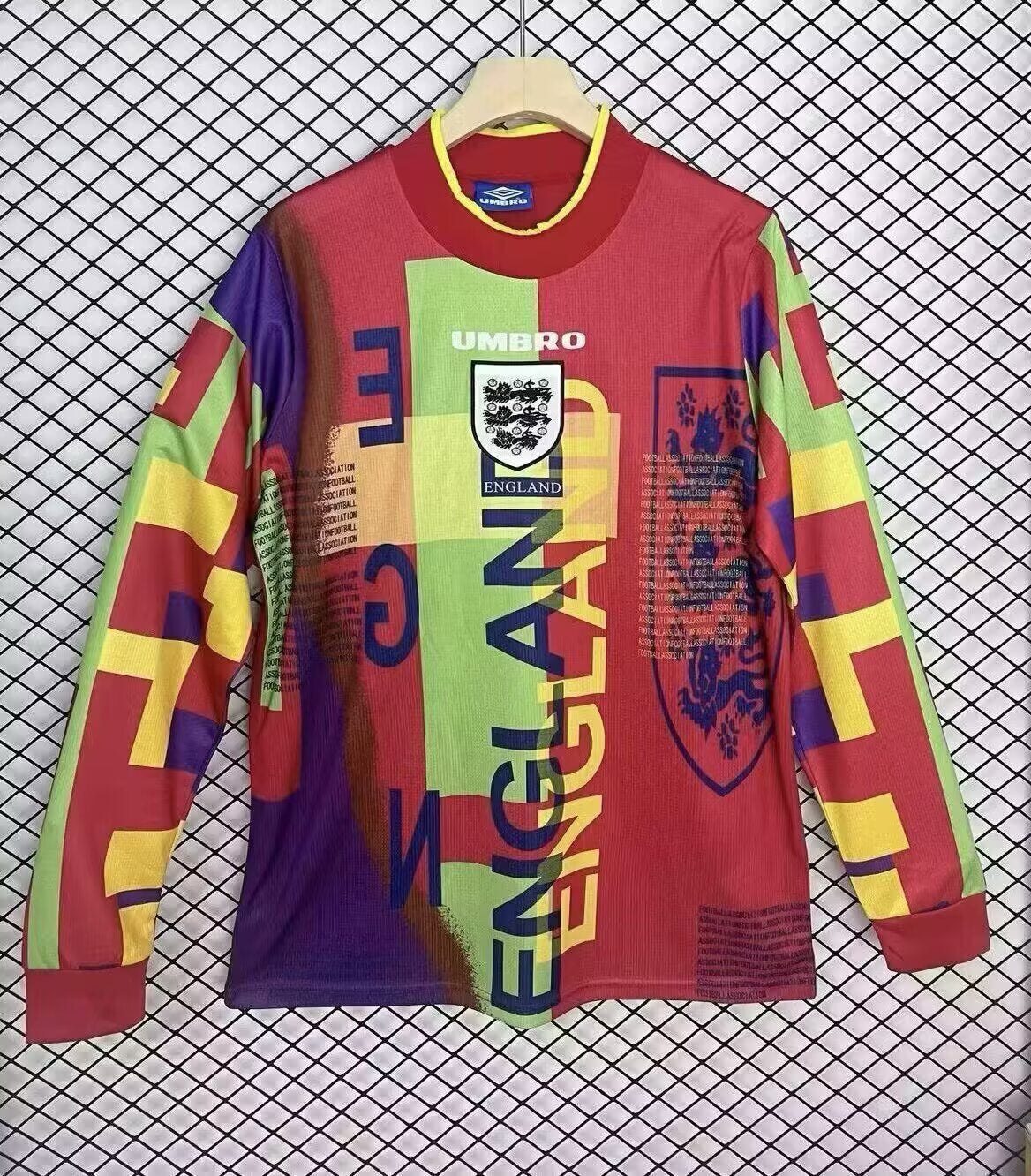Retro 1996 England Goalkeeper Long Sleeve S-XXL