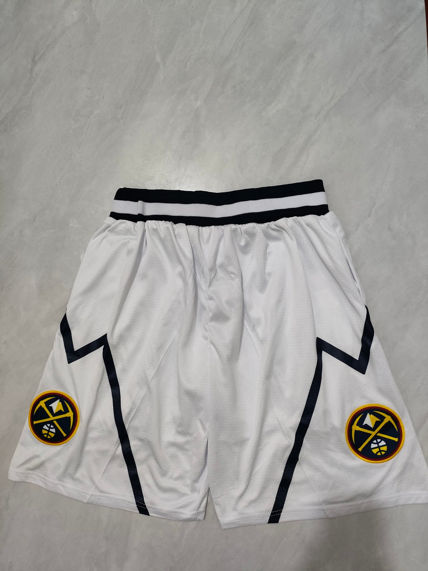 NBA Nuggets White Side 2 Pocket Shorts