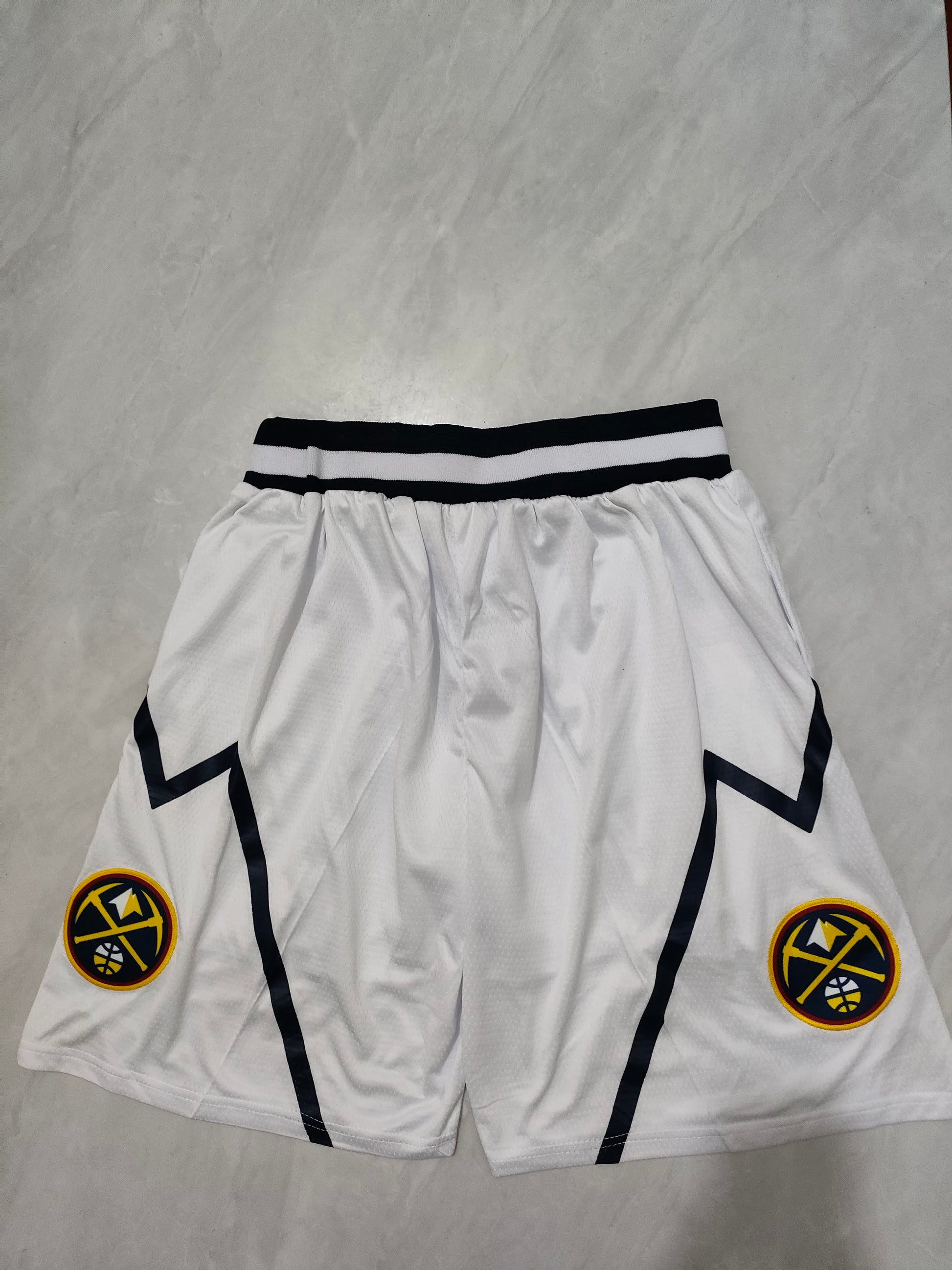 NBA Nuggets White Side 2 Pocket Shorts