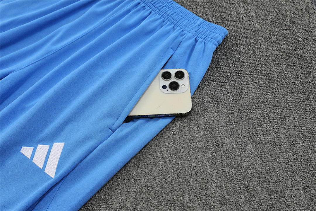/26 Real Madrid White Match Light Blue Half Pull Training Suit (Adults&amp;Kids)9