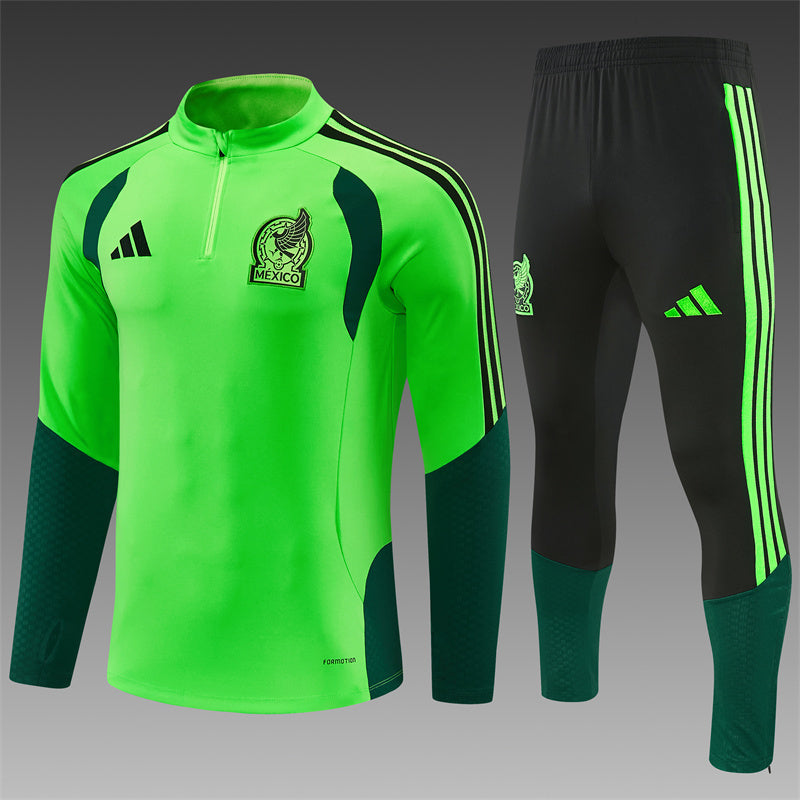 2026/27 Mexico Green Half Pull Training Suit Yupoo Soccer Jerseys (Adults&amp;Kids)