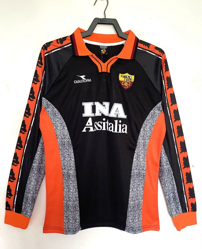 Retro 1998/99 Roma Second away Long sleeved Yupoo Soccer Jerseys S-XXL4