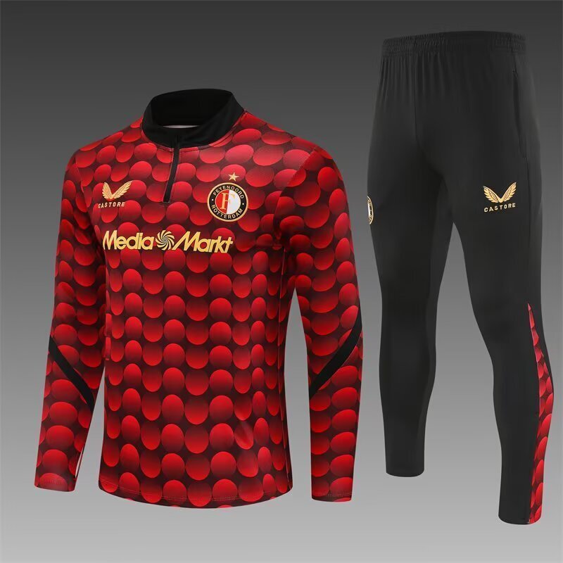 2025/26 Feyenoord Red Black Half Pull Training Suit S-XXL