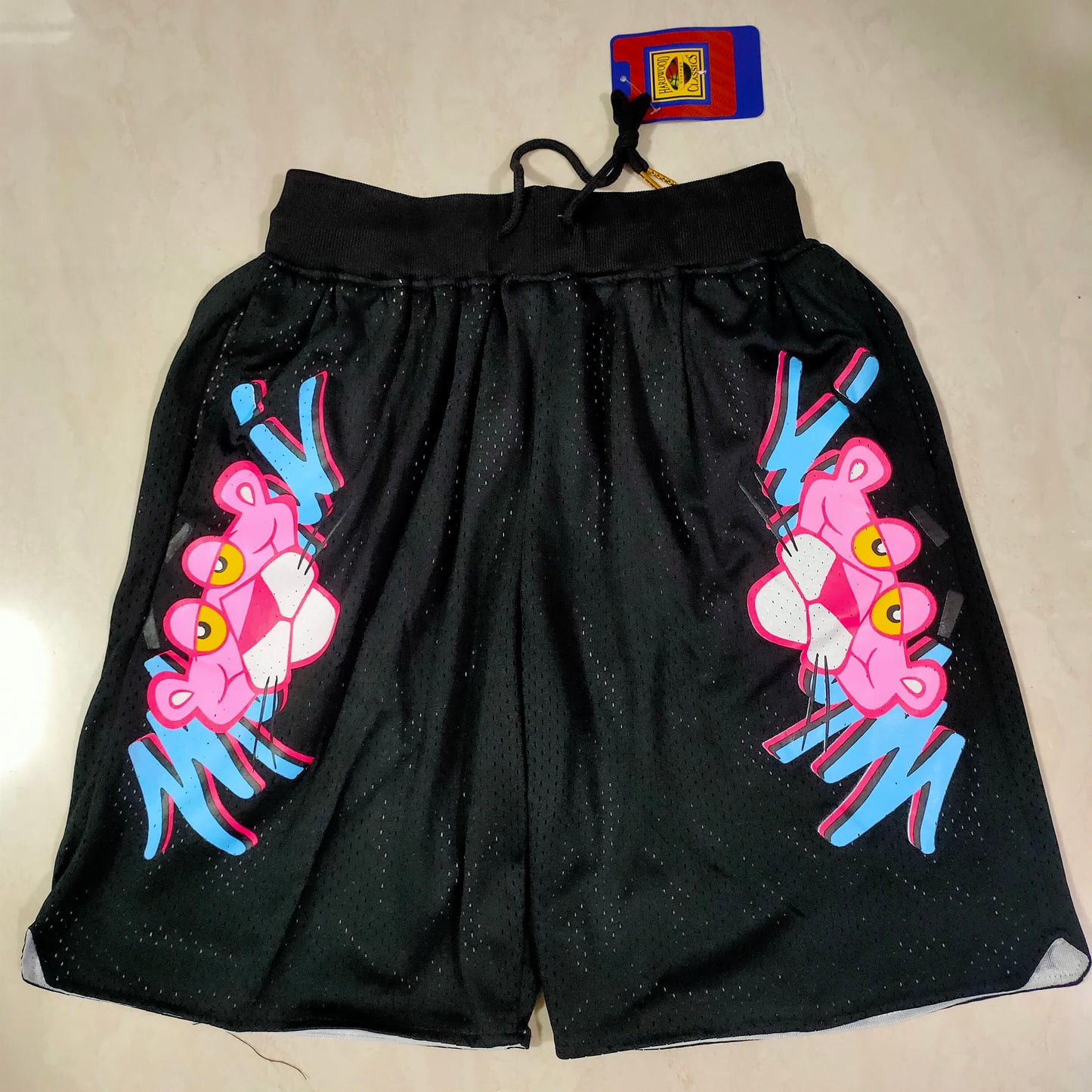 Heat Pink Panther Black Pocket Shorts