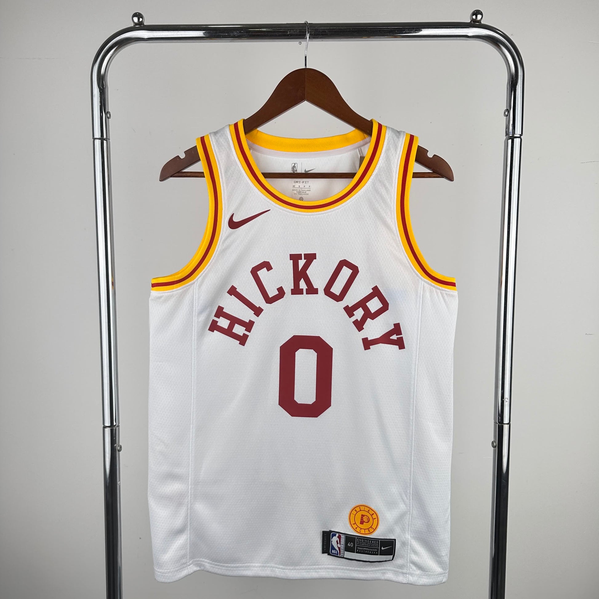 20th season Pacers Retro White No. 0 # Haliburton