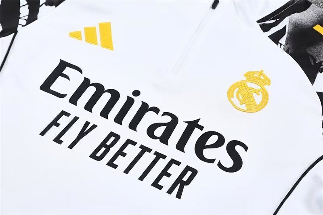 /26 Real Madrid White Half Pull Training Suit Yupoo Soccer Jerseys (Adults&amp;Kids)7