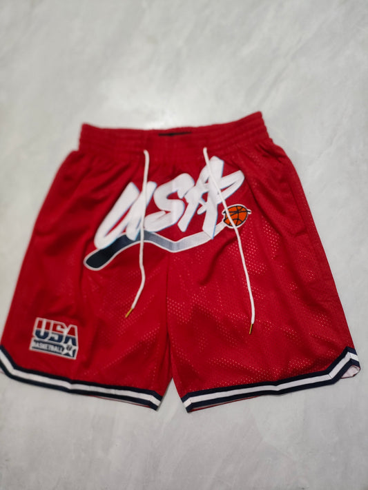 Team USA Red Pocket JUST DON Shorts S-XXL
