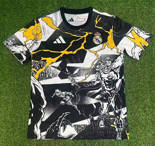 /26 Real Madrid x Marvel Black and White Special Edition S-XXL4