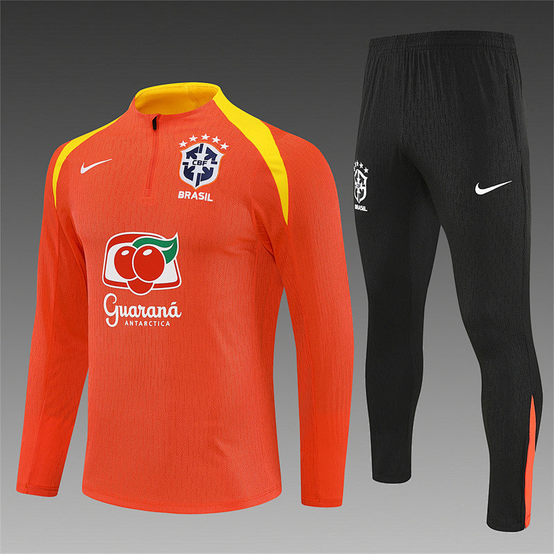 /26 Brazil Orange Half Pull Training Suit (Adults&amp;Kids)8