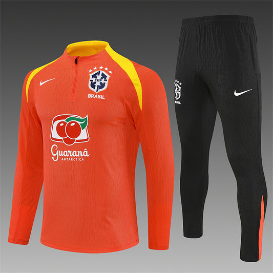 /26 Brazil Orange Half Pull Training Suit (Adults&amp;Kids)8