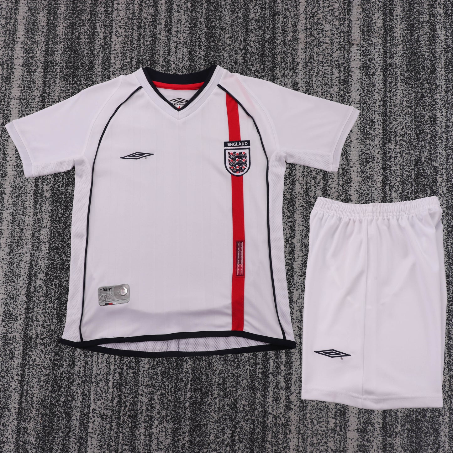 Retro Kids 2002 England Home White Football Shirt&amp;Size16-28