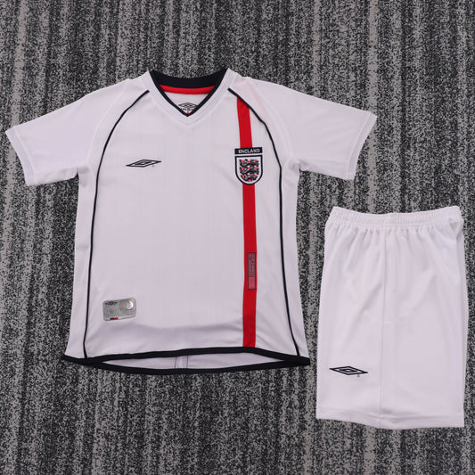 Retro Kids 2002 England Home White Football Shirt&amp;Size16-28