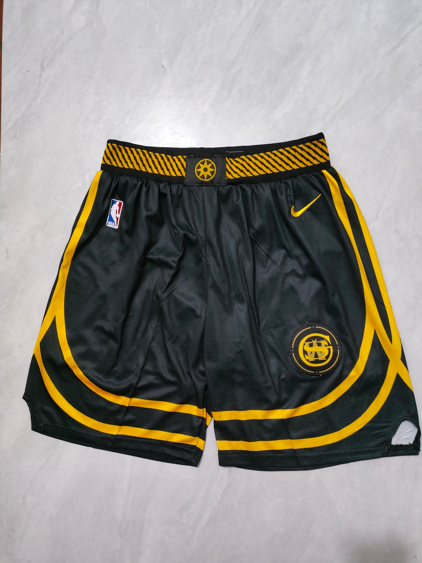 NBA 24 Season Warriors Black City Shorts
