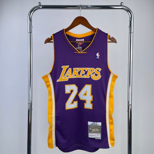 MN Heat Pressed Vintage Jersey: SW Lakers 08/09 V-Neck Purple 24 # Kobe