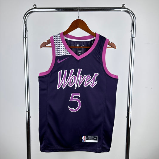 Timberwolves Black Purple No. 5 # Edwards
