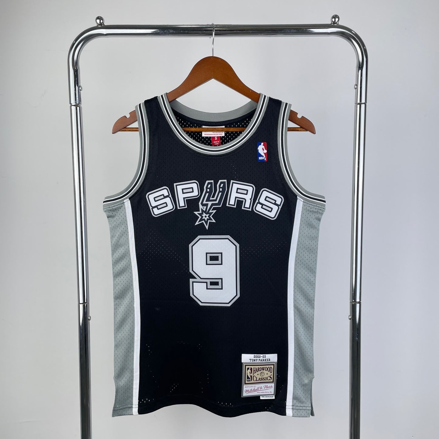 MN Heat Pressed Vintage Jersey: SW Spurs 2002/03 Season Black 9 # Parker