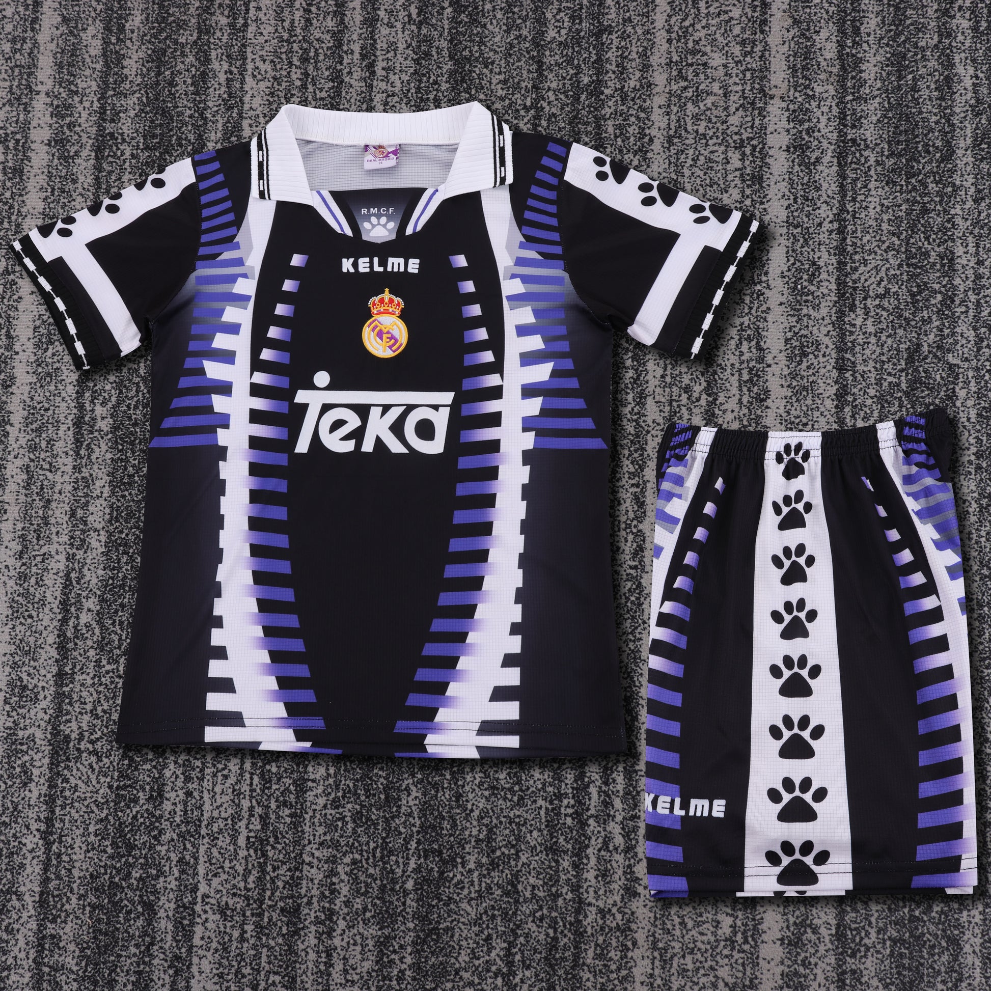 Retro Kids 1997/98 Real Madrid Second away &amp;Size16~28
