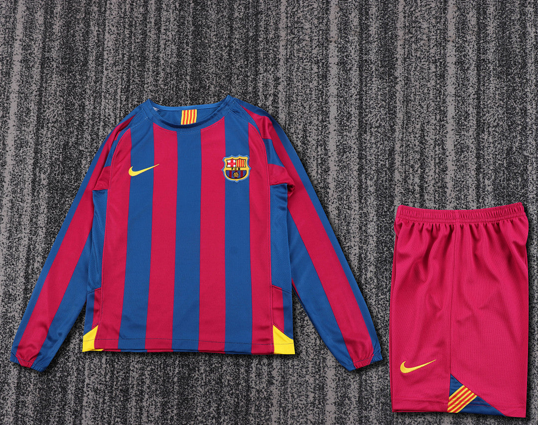 Retro Kids 2005/06 Barcelona home long sleeved&amp;Size16-285