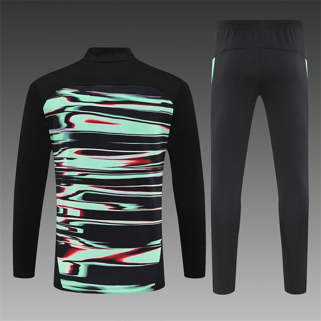 /26 Portugal Green Black Half Pull Training Suit (Adults&amp;Kids)7